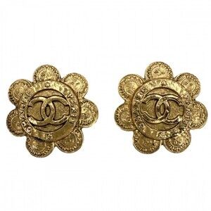Chanel Earrings for Women, Flower Motif, Coco Mark, Vintage, CHANEL GP 2 8 Go...